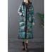 Green side open Duck Down Down Coat Winter