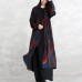 Luxury print cotton blended Coat oversize pockets outwear Fashion long sleeve baggy trench coat