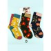 Casual Cartoon flower Cotton Mid Calf Socks