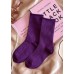 Elegant Purple Plaid Jacquard Cotton Mid Calf Socks