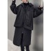 Bohemian Black Hooded Plaid Patchwork Fine Cotton Filled coats Winter